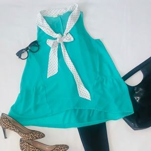 Boss B Teal Sleeveless Blouse